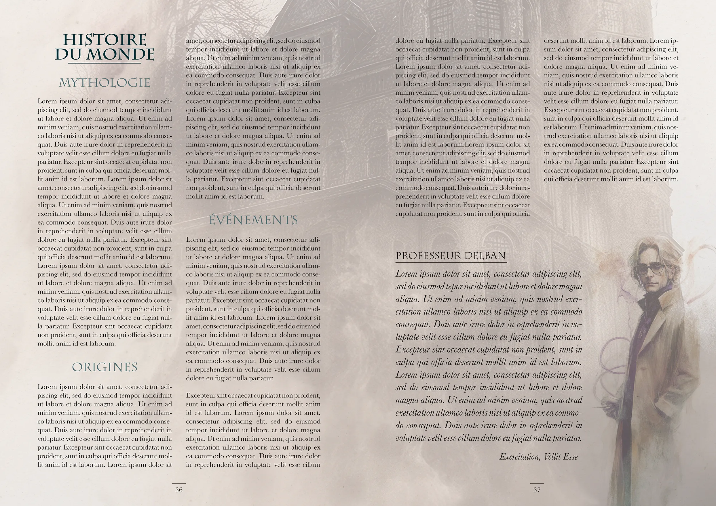 Mise en page de livre jeu de rôle